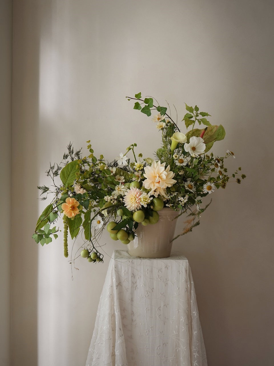 Kopenhagen Glasierter Topf mit Untersetzer, Sand