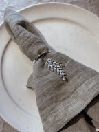 Serviettenringe Hängende Blätter, 4er-Pack, Silber