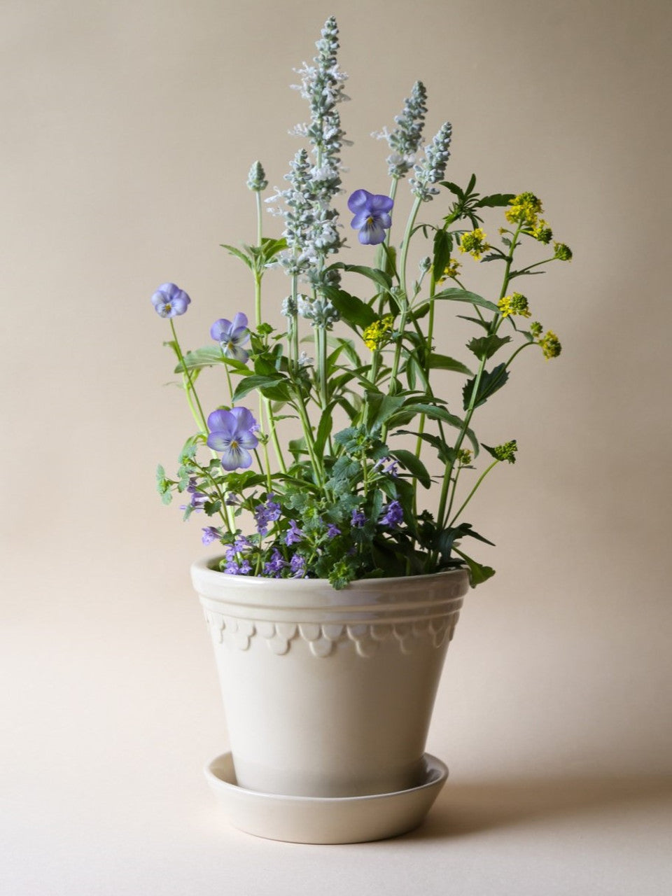 Kopenhagen Glasierter Topf mit Untersetzer, Sand