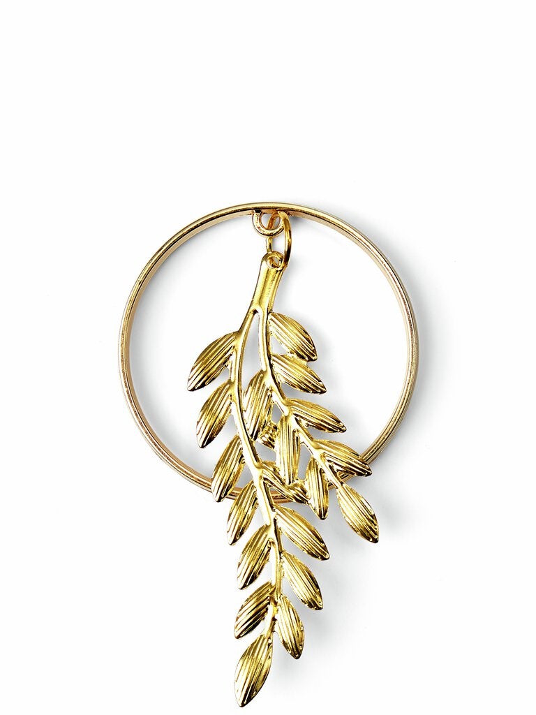 Serviettenringe Hängende Blätter, 4er-Pack, Gold