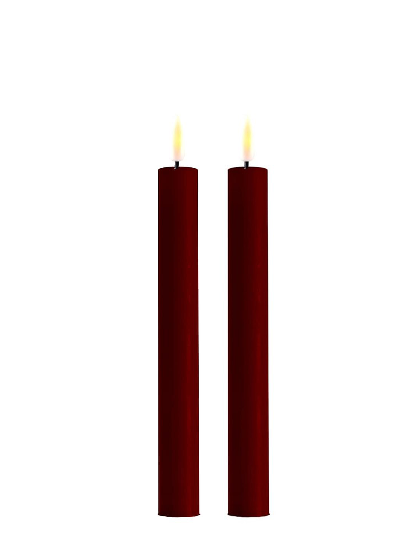 Real Flame LED-Kerzen 24 cm, 2er-Pack, Dunkelweinrot